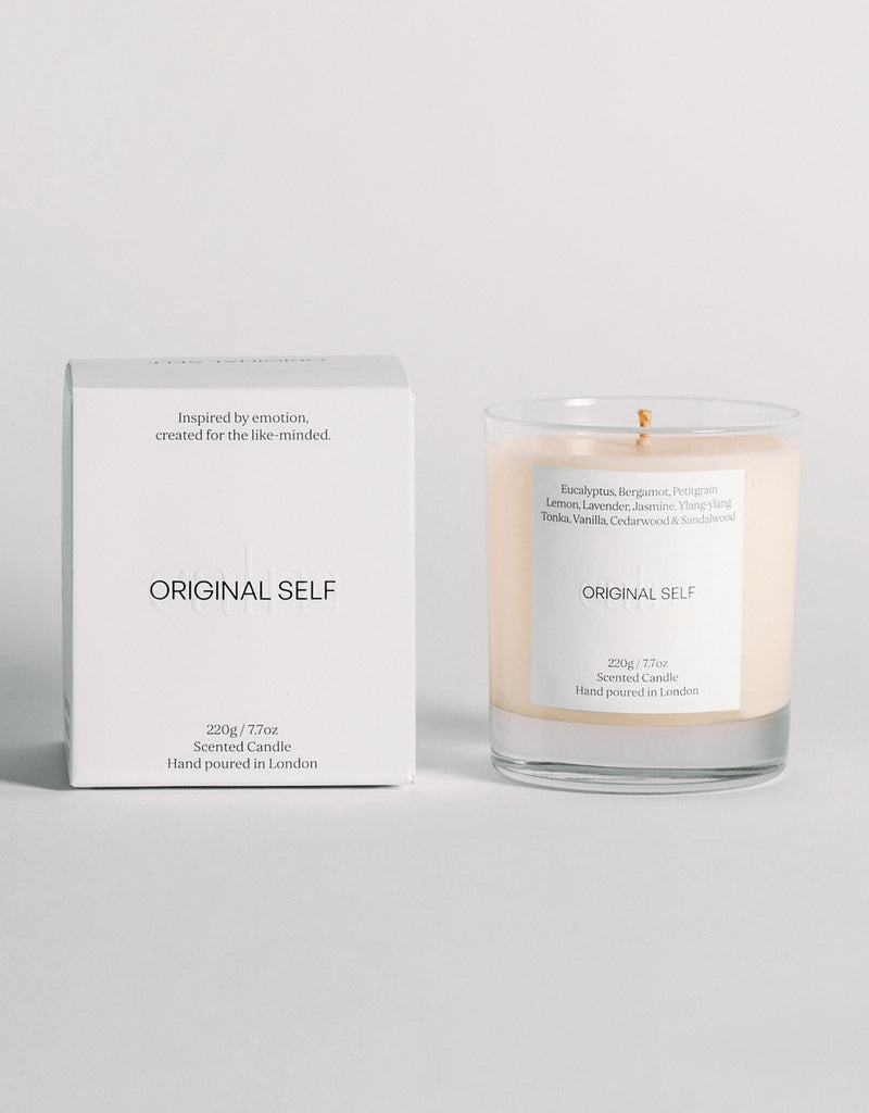 A product shot of the Original Self Calm scented candle and packaging.