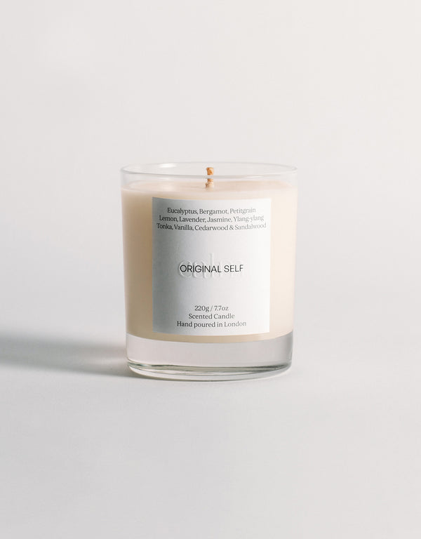 An unlit product shot of the Original Self Calm candle.